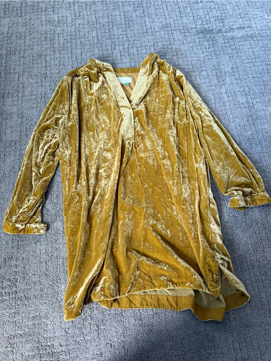 Anthropologie Dresses & Skirts - Anthropologie Velvet Tunic Cape in Mustard
